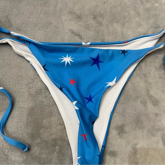 New! Beach Riot star print thong cheeky Brazilian bikini bottom 24989 - Picture 3 of 8